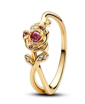 Pandora Gold-Plated Disney Beauty and Beast Rose Ring