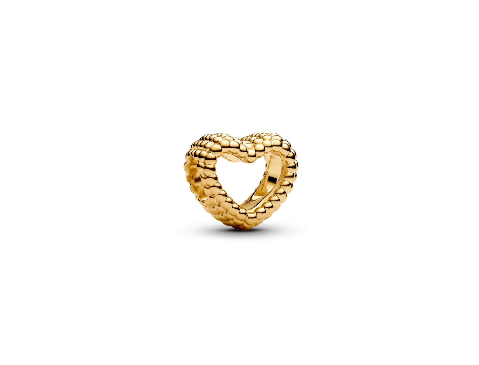 Подвески Pandora Gold-Plated Beaded Open-Heart Charms