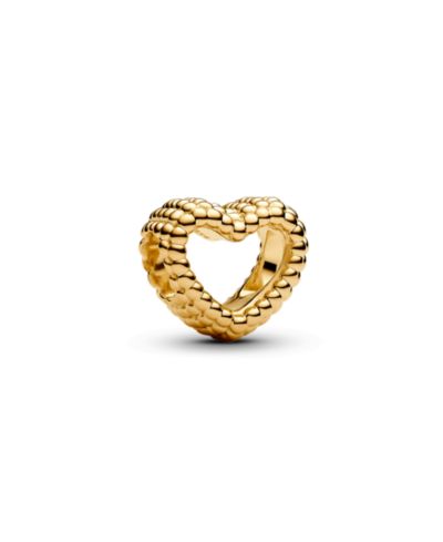 Pandora Gold-Plated Beaded Open-Heart Charms
