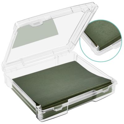Sorbus Single-Piece Wide Hanging File Organizer Bin Clear Plastic Stackable for Document Storage
