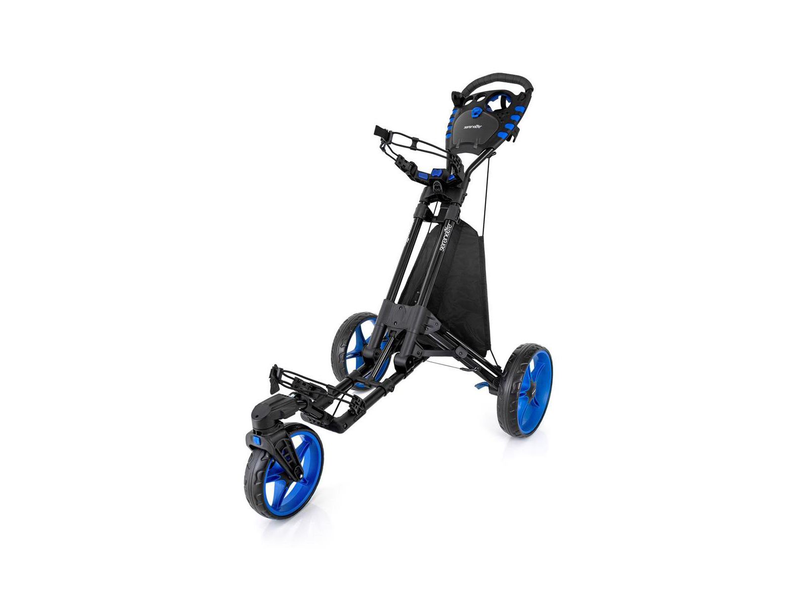 SereneLife Foldable 3-Wheel Golf Push Cart with Deluxe Scorecard Holder and Cup Holder