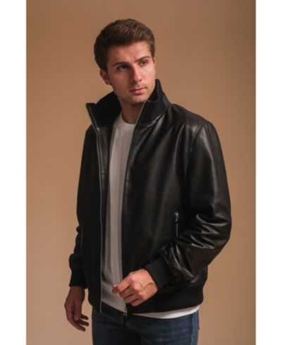 Furniq UK Men's Arthur Leather Jacket, Created for Macy's
