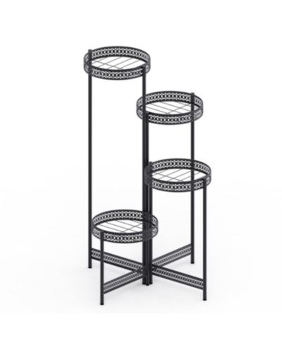 UNHO Metal Multi-tier Planter Flowers Pots Holder Garden Patio Decor Plants Rack Stand