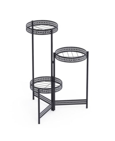 UNHO Metal Multi-tier Planter Flowers Pots Holder Garden Patio Decor Plants Rack Stand