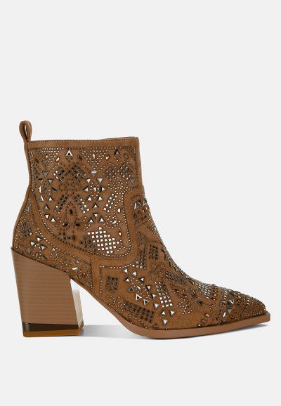 Женские ботильоны London Rag Womens Omishi Stud Embellished Beige