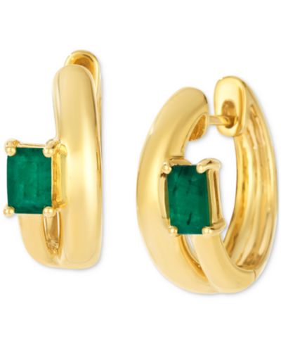 Le Vian серьги-кольца с изумрудом (1 карат суммарно) в золоте 14k Honey Gold