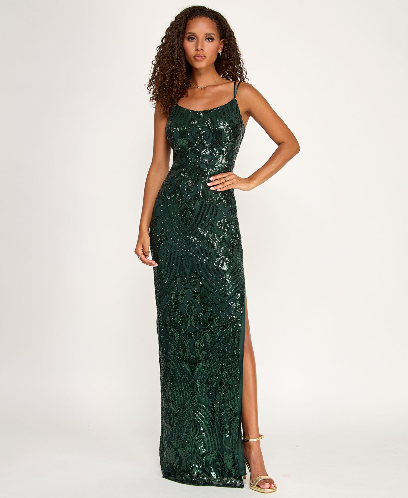Детское вечернее платье Emerald Sundae Sequined Side-Slit
