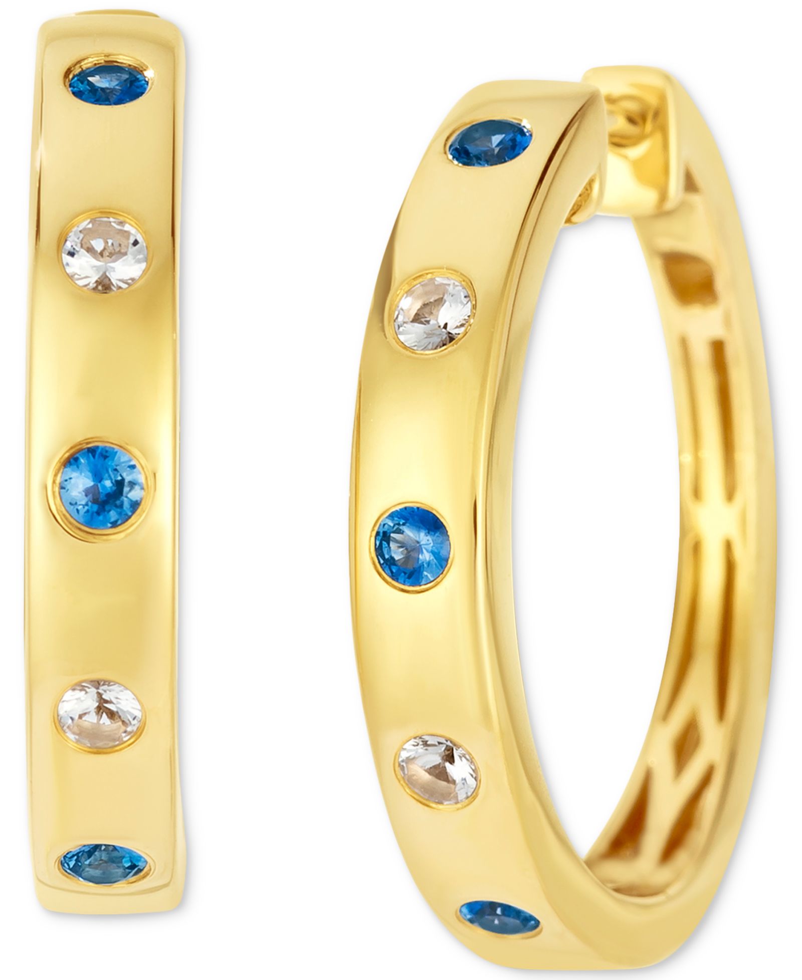 Le Vian Anywear Everywear серьги-кольца с голубым сапфиром (1/6 ct. t.w.) и белым сапфиром (1/10 ct. t.w.) в золоте 14k Honey Gold