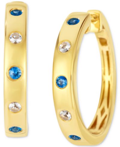 Le Vian Anywear Everywear серьги-кольца с голубым сапфиром (1/6 ct. t.w.) и белым сапфиром (1/10 ct. t.w.) в золоте 14k Honey Gold