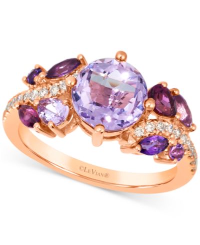 Le Vian кольцо с многоцветными драгоценными камнями и Nude Diamond в 14k Rose Gold