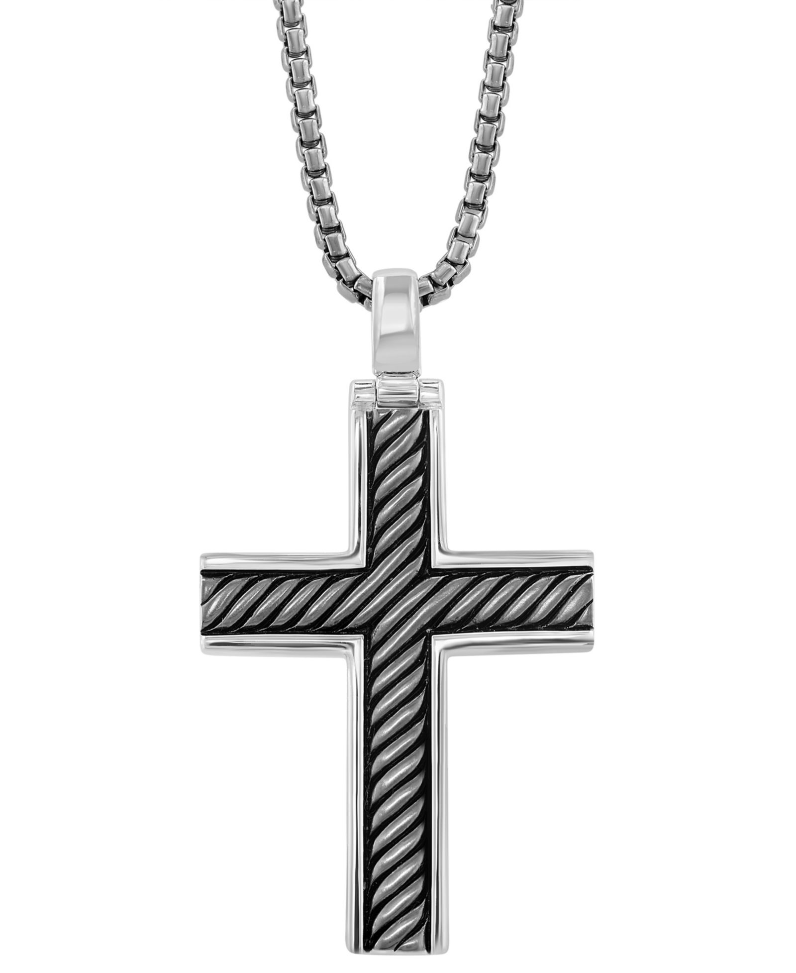 Мужской кулон-крест EFFY® Black Rhodium в стерлинговом серебре