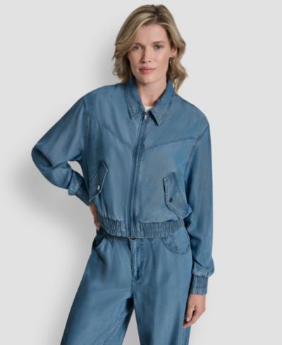 DKNY Женский бомбер из джерси на молнии