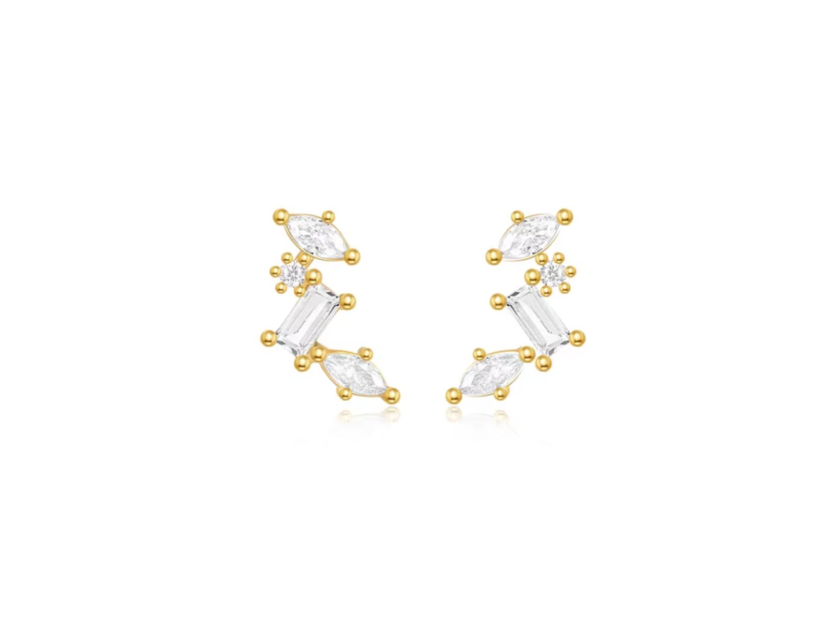 Dloria Серьги Celestial Gold Cluster 18k Gold Plated Sterling Silver с Cubic Zirconia