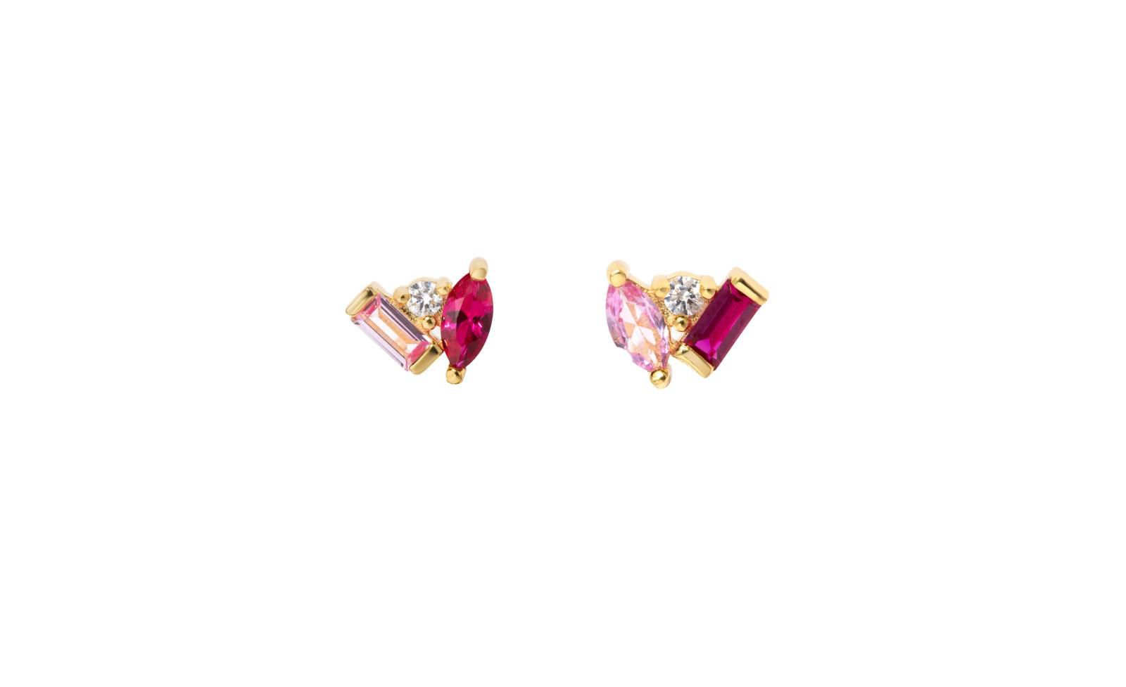 Серьги-гвоздики Seraphina Ruby and Pink Sapphire Celeste