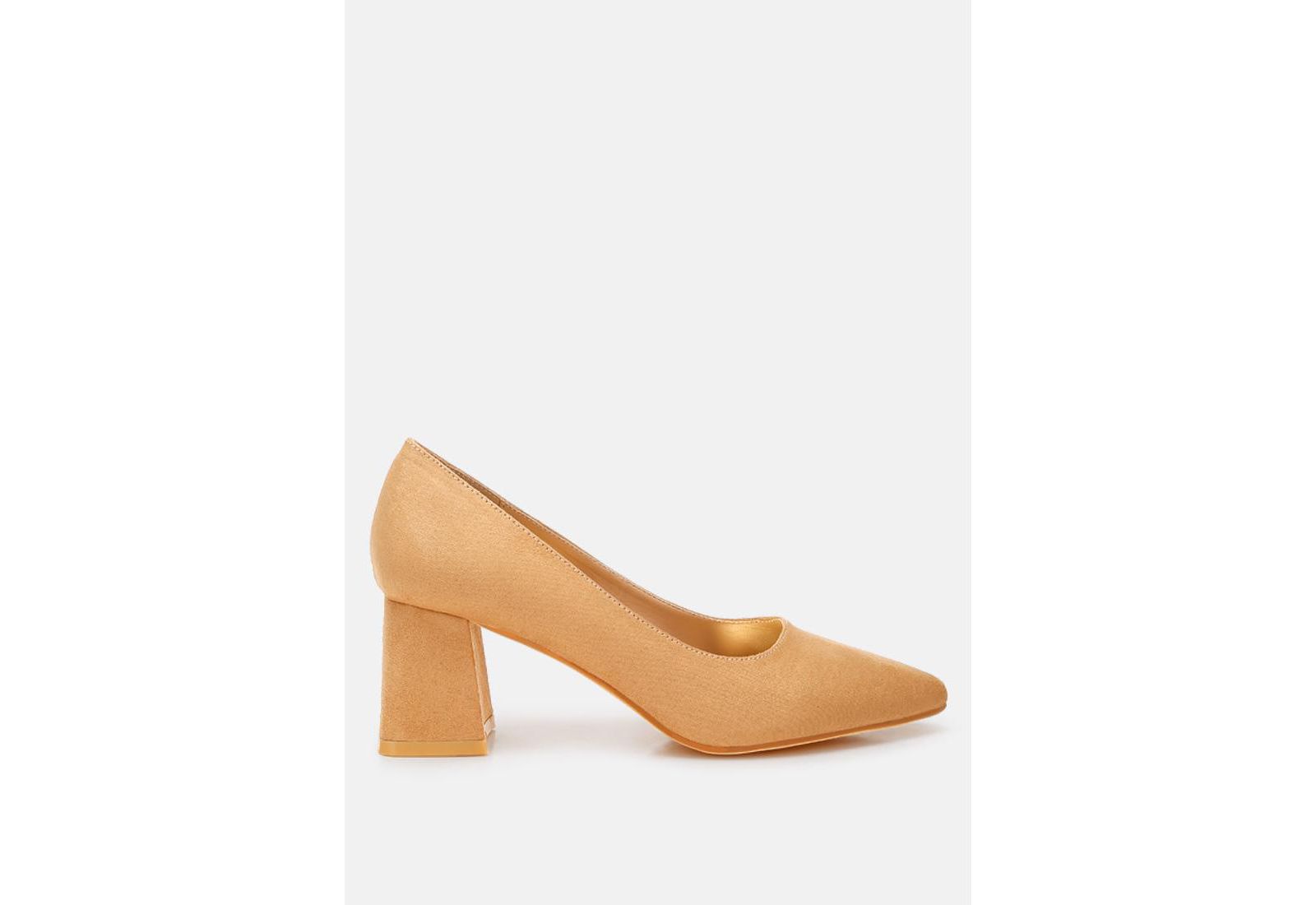 London Rag Malai Block Heel Pumps