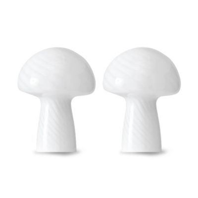 Mushroom 13" Frosted Glass LED Table Lamp Bundle