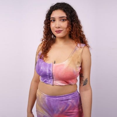 Женский топ SPARKIES Tie-Dyed Quinn с открытым передом