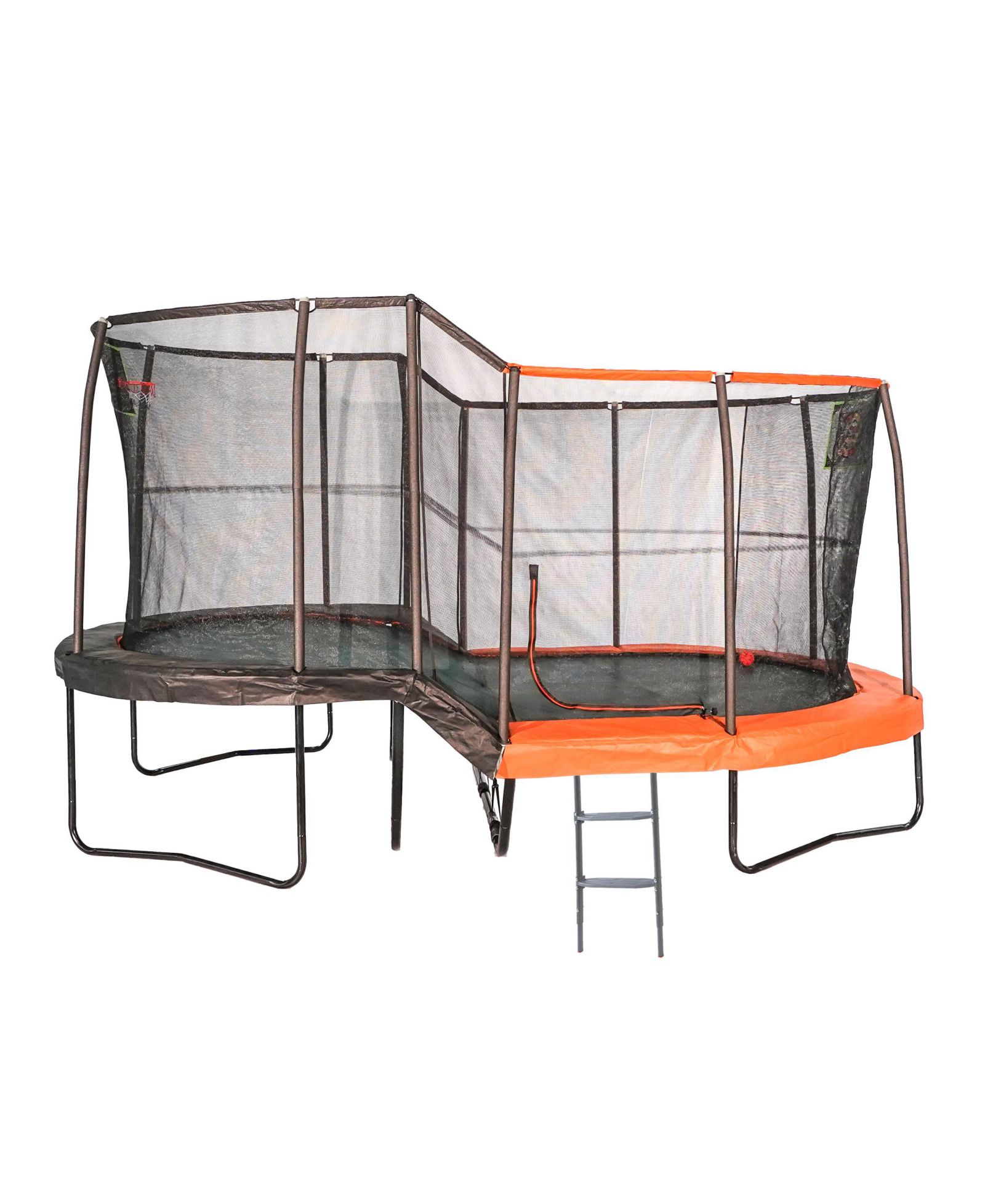 JumpKing гигантский батут с ограждением и кольцом 10ft x 17ft
