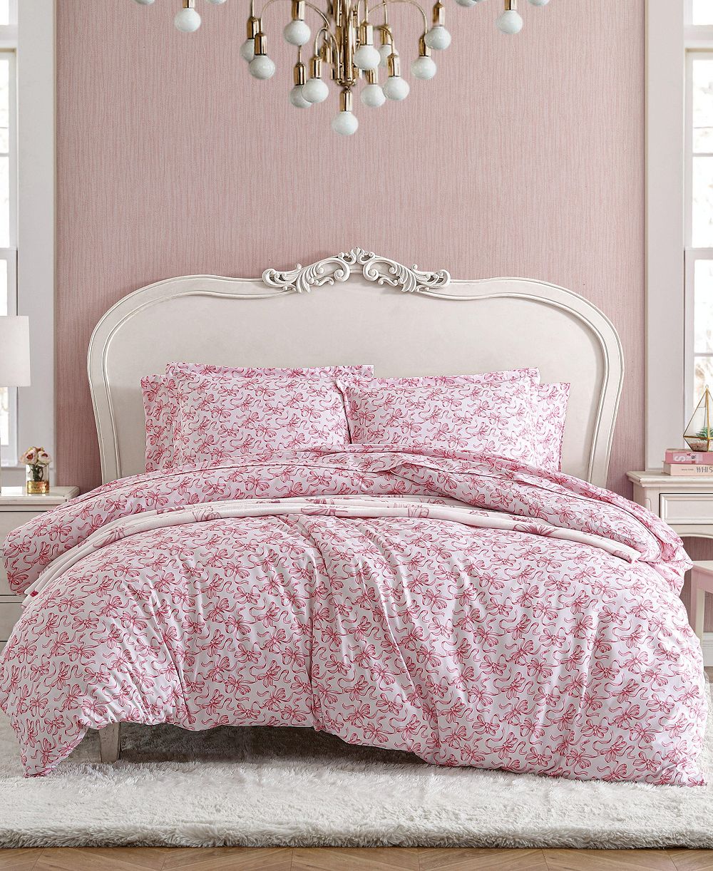 Betsey Johnson Ballet Bows Reversible 3-Pc. Duvet Cover Set, Full/Queen