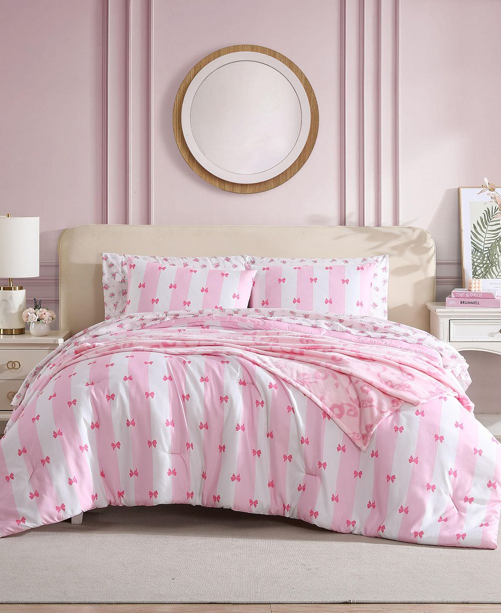 Betsey Johnson Bow Stripe Reversible 8-Pc. Comforter Set, Full