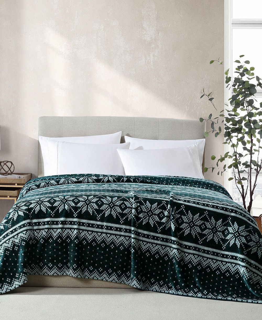 Nautica Fairisle Texture Ultra Soft Plush Fleece Blanket, King