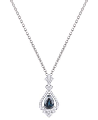 Emerald (5/8 ct. t.w.) & Diamond (1/5 ct. t.w.) Pear Halo 18" Pendant Necklace in 14k Gold (Also in Ruby & Sapphire)