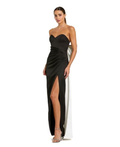Mac Duggal Women's Satin Strapless Bustier Gown With Oversized Bow