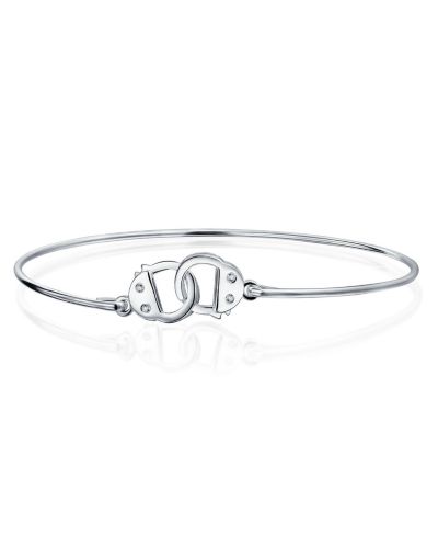Браслет-бэнгл Bling Jewelry Handcuff.925 Sterling Silver Minimalist BFF