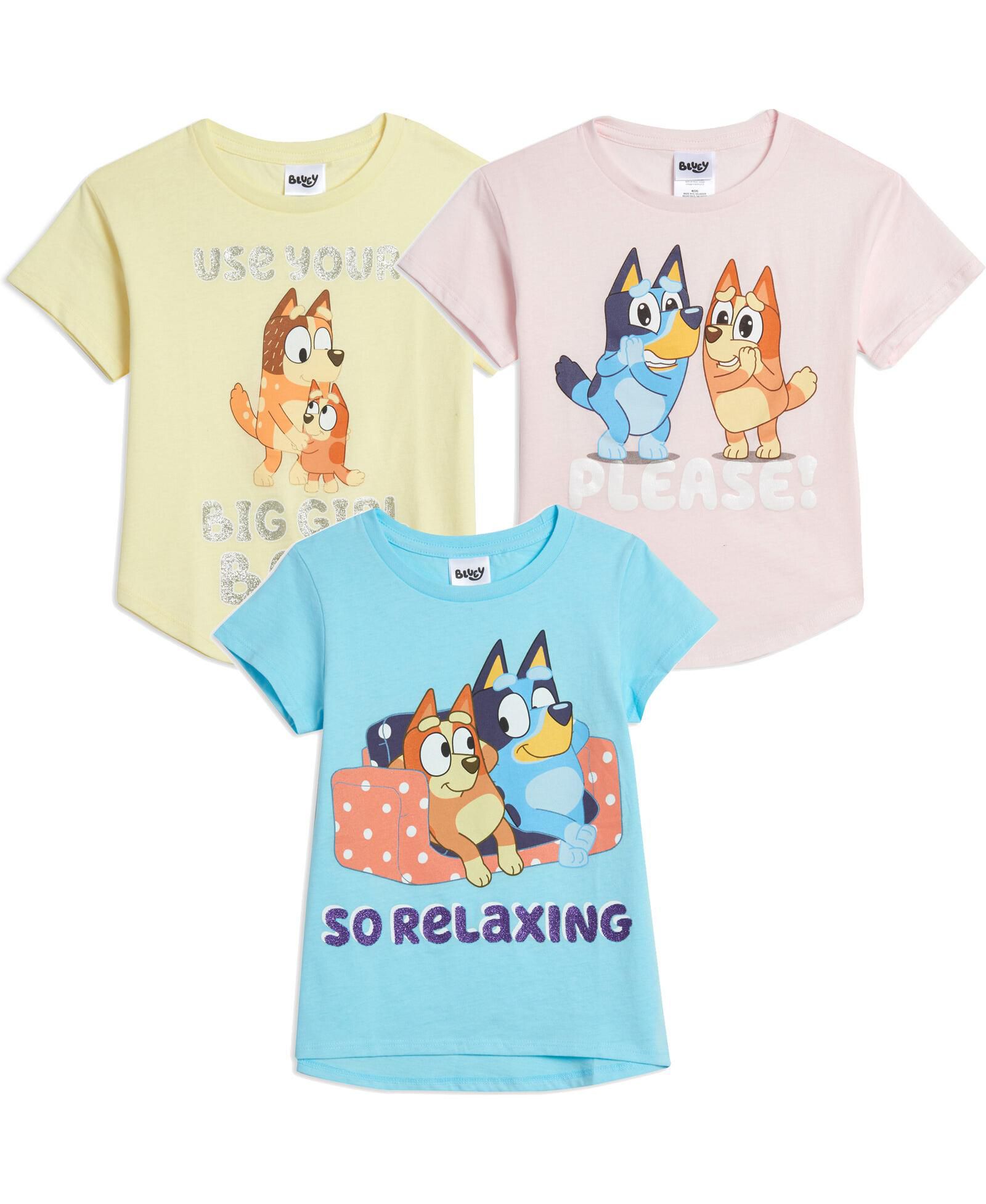 Комплект из коротких футболок для девочек-малышек Bluey (2T-4T)