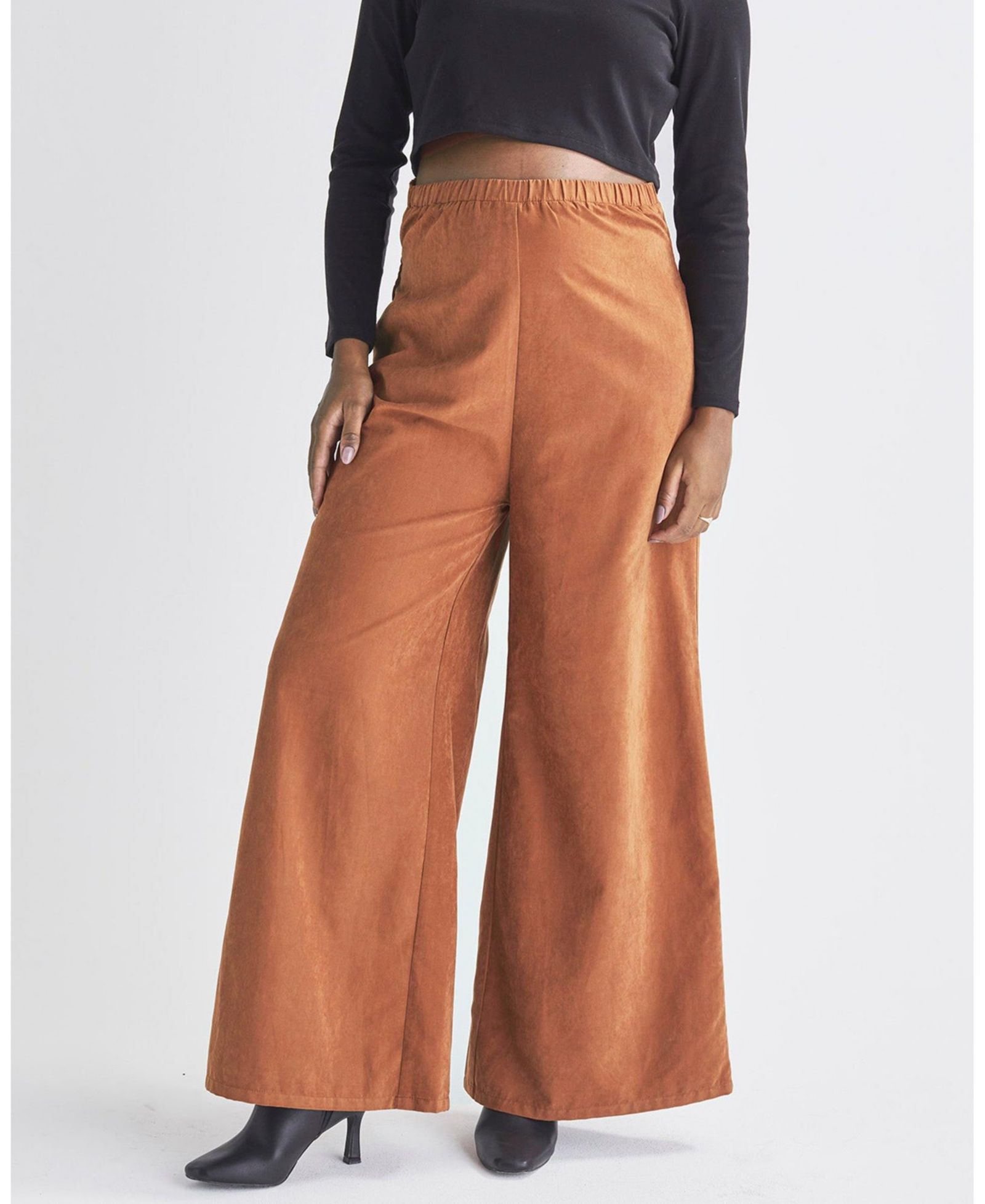 Angel Maternity Maternity Stacie Wide Leg Pants in Suede