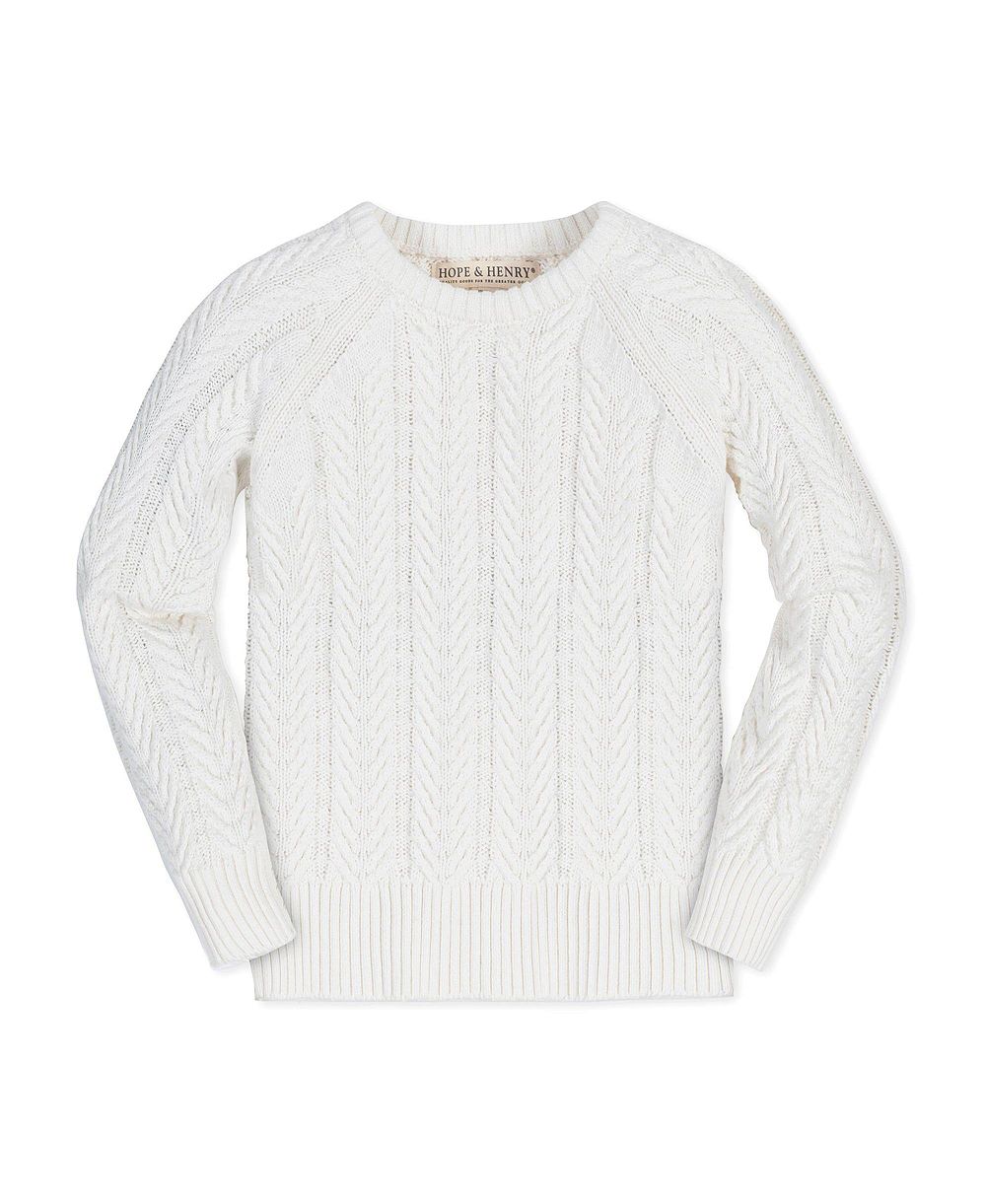 Свитер Hope & Henry для девочек с длинным рукавом Raglan Cable