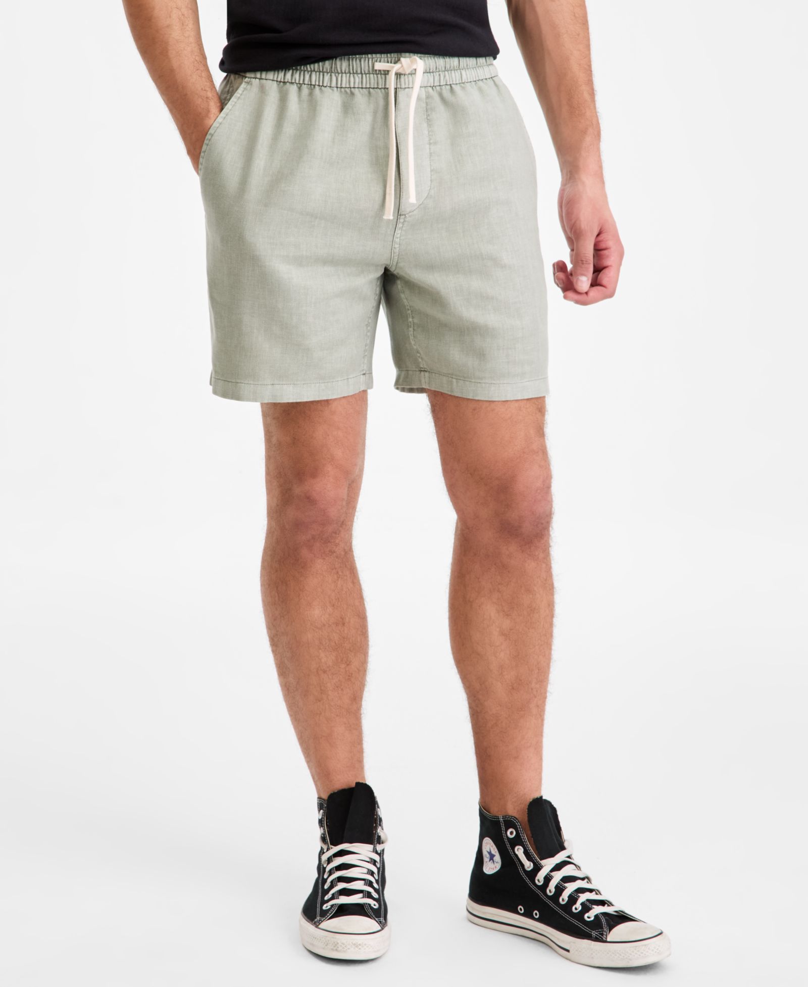 Sun + Stone Men's Chase Regular-Fit 6" Linen Blend Shorts, Exclusively at Macy's