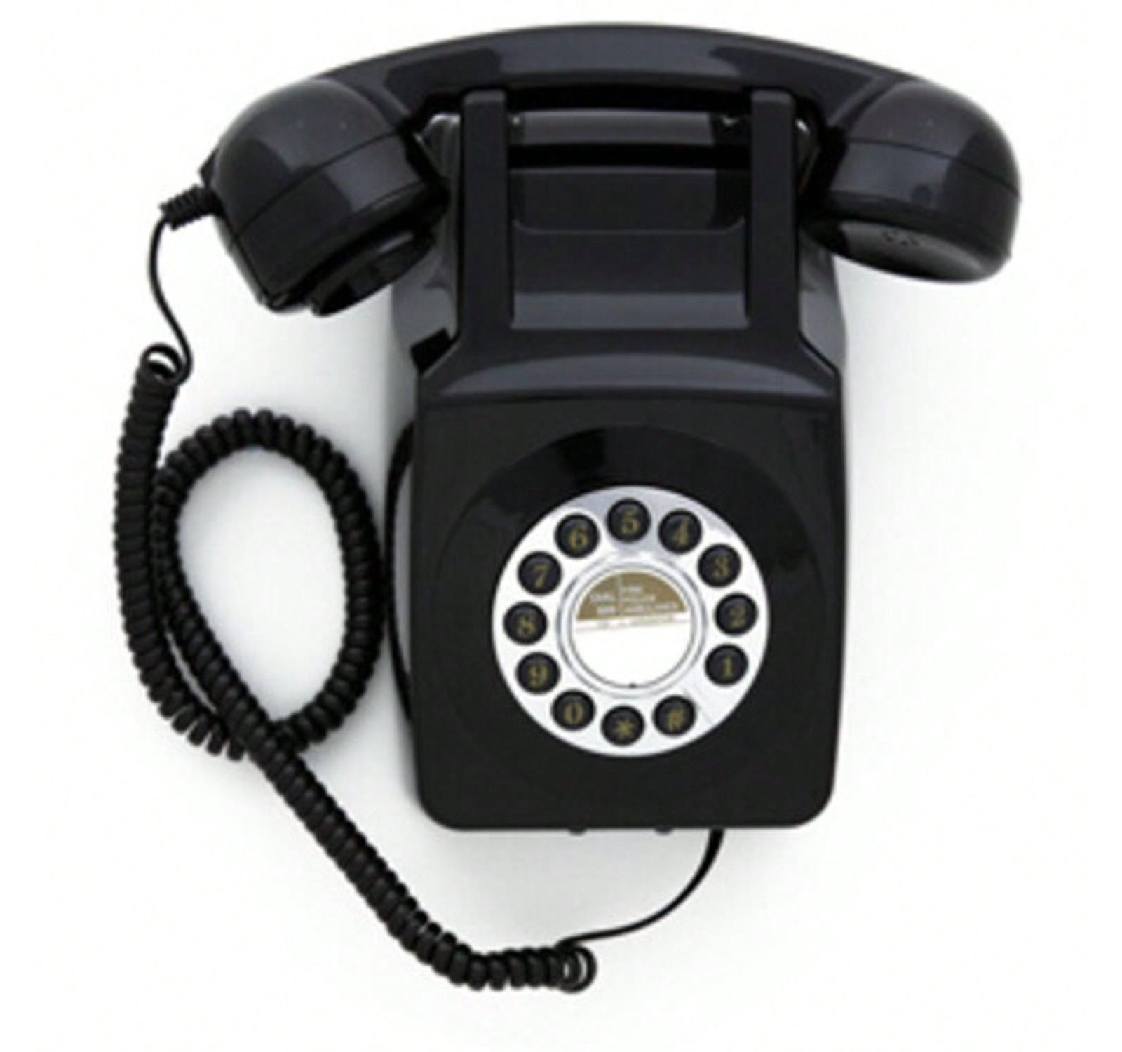 GPO Retro настенный дисковый телефон GPO746WBLK, черный