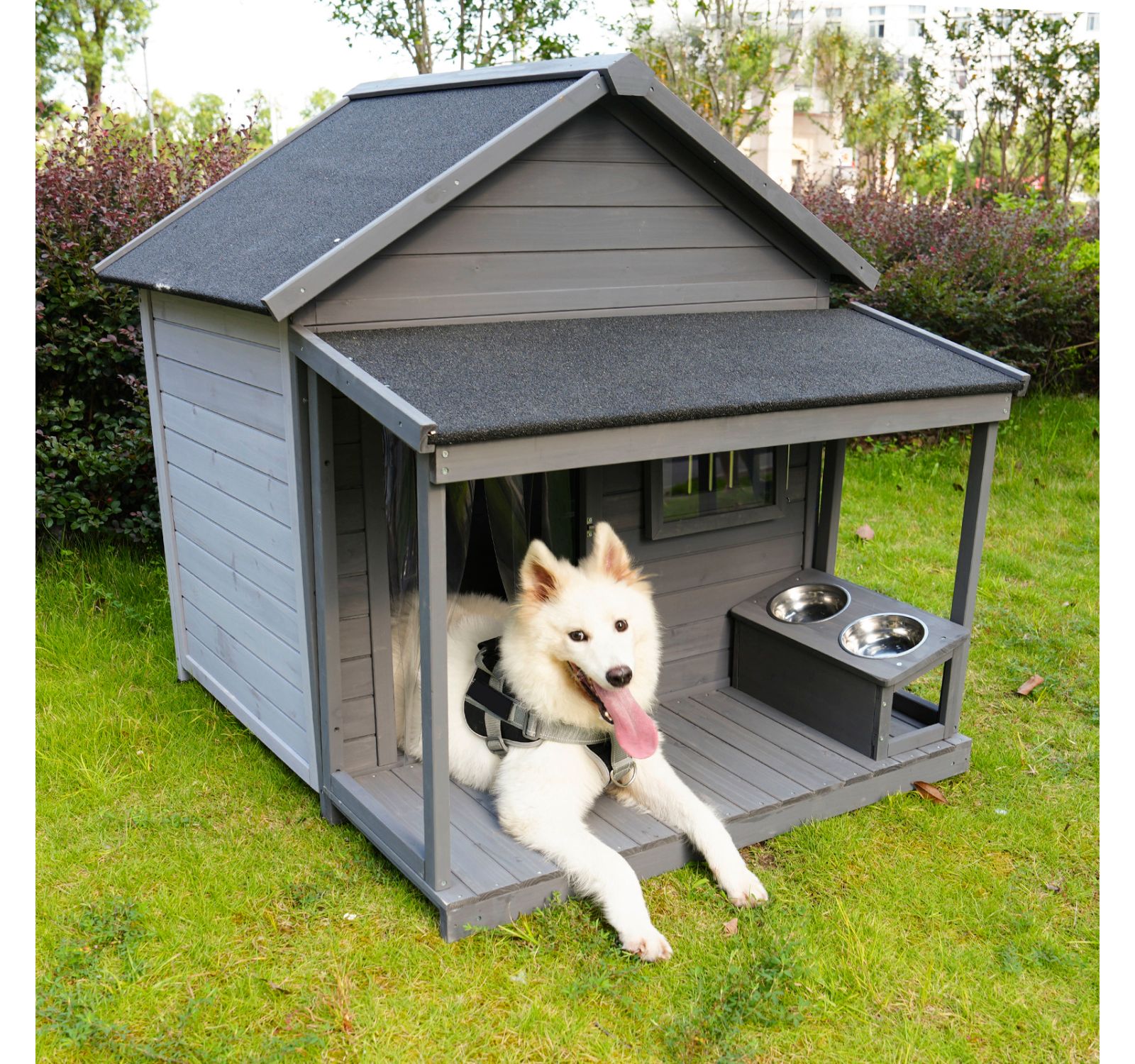 Streamdale Furniture Streamdale Large, Weatherproof Dog House with Balcony