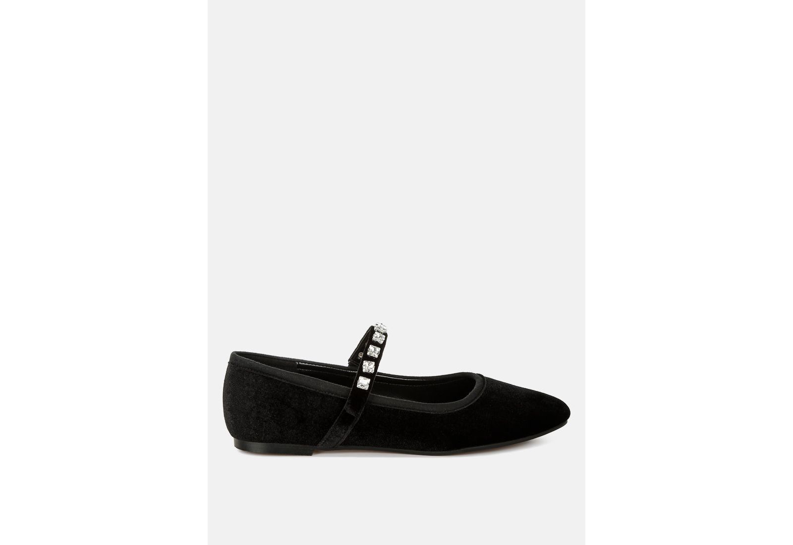Rag and Co Womens Aralia Velvet Mary Jane Ballerinas