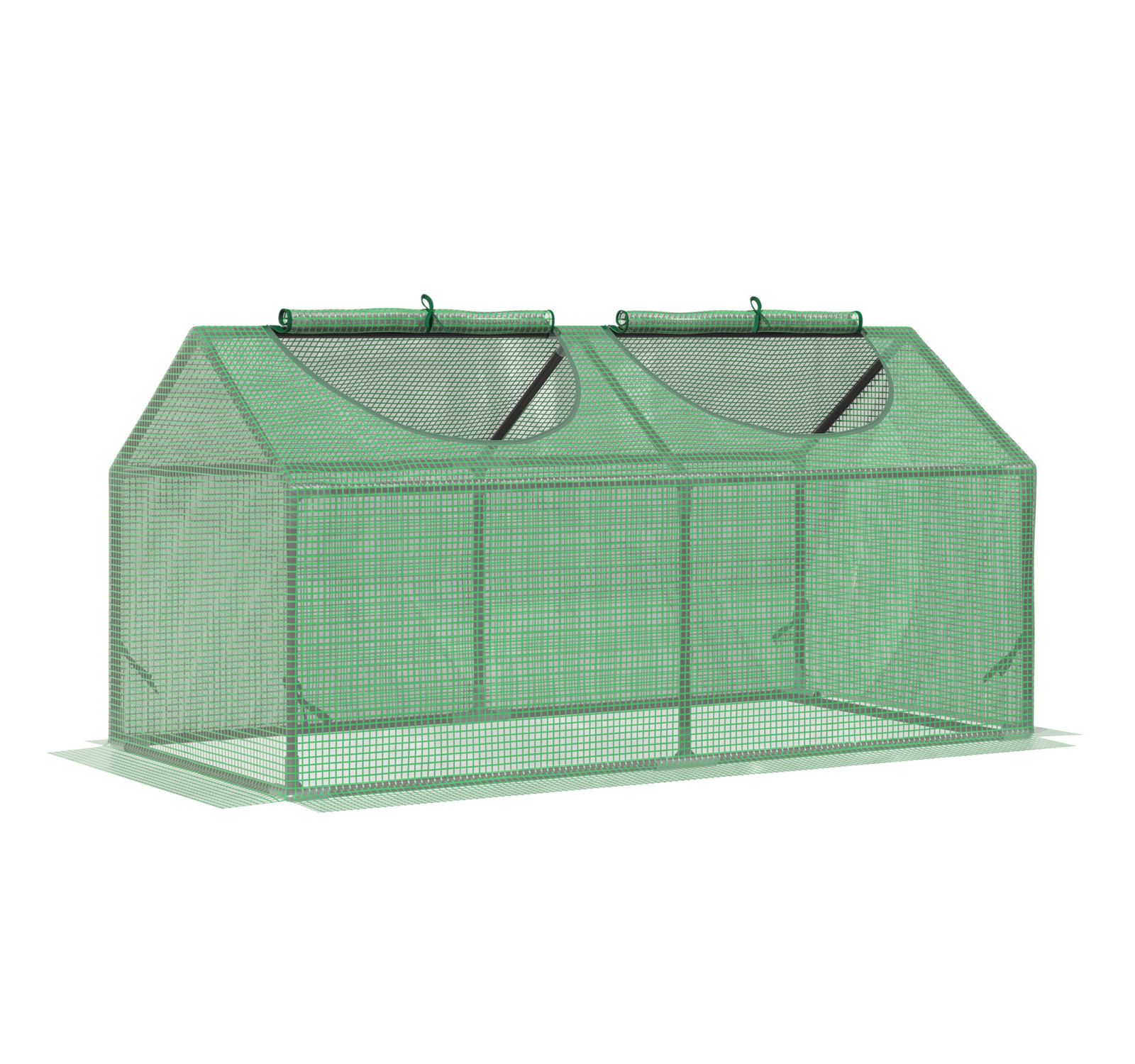 4' x 2' x 2' Portable Mini Greenhouse, Small Green House with PE Cover, Roll-up Zippered Windows for Indoor, Outdoor Garden, Green