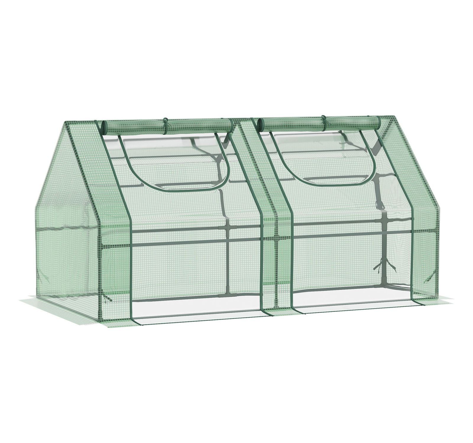 Переносная теплица 6' x 3' x 3' Garden Green House с 2 PE/Plastic Covers, Steel Frame и 2 Roll Up Windows, Green