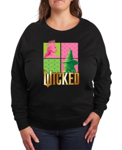 Hybrid Apparel Plus Size Wicked Elphaba Glinda Graphic Pullover T-Shirt