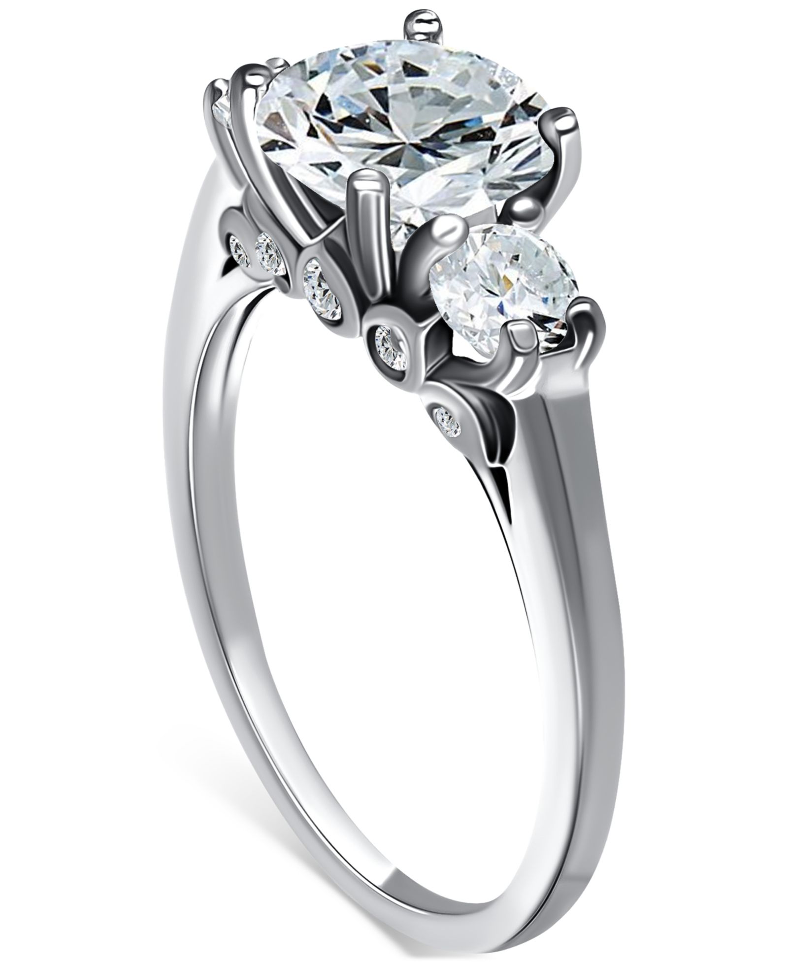 Кольцо Giani Bernini Cubic Zirconia Three Bridal Stone в Sterling Silver