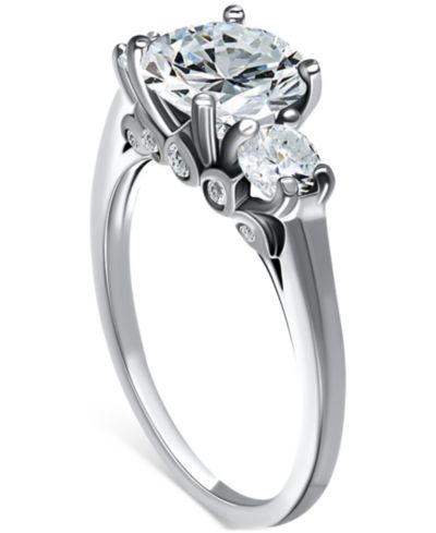 Кольцо Giani Bernini Cubic Zirconia Three Bridal Stone в Sterling Silver
