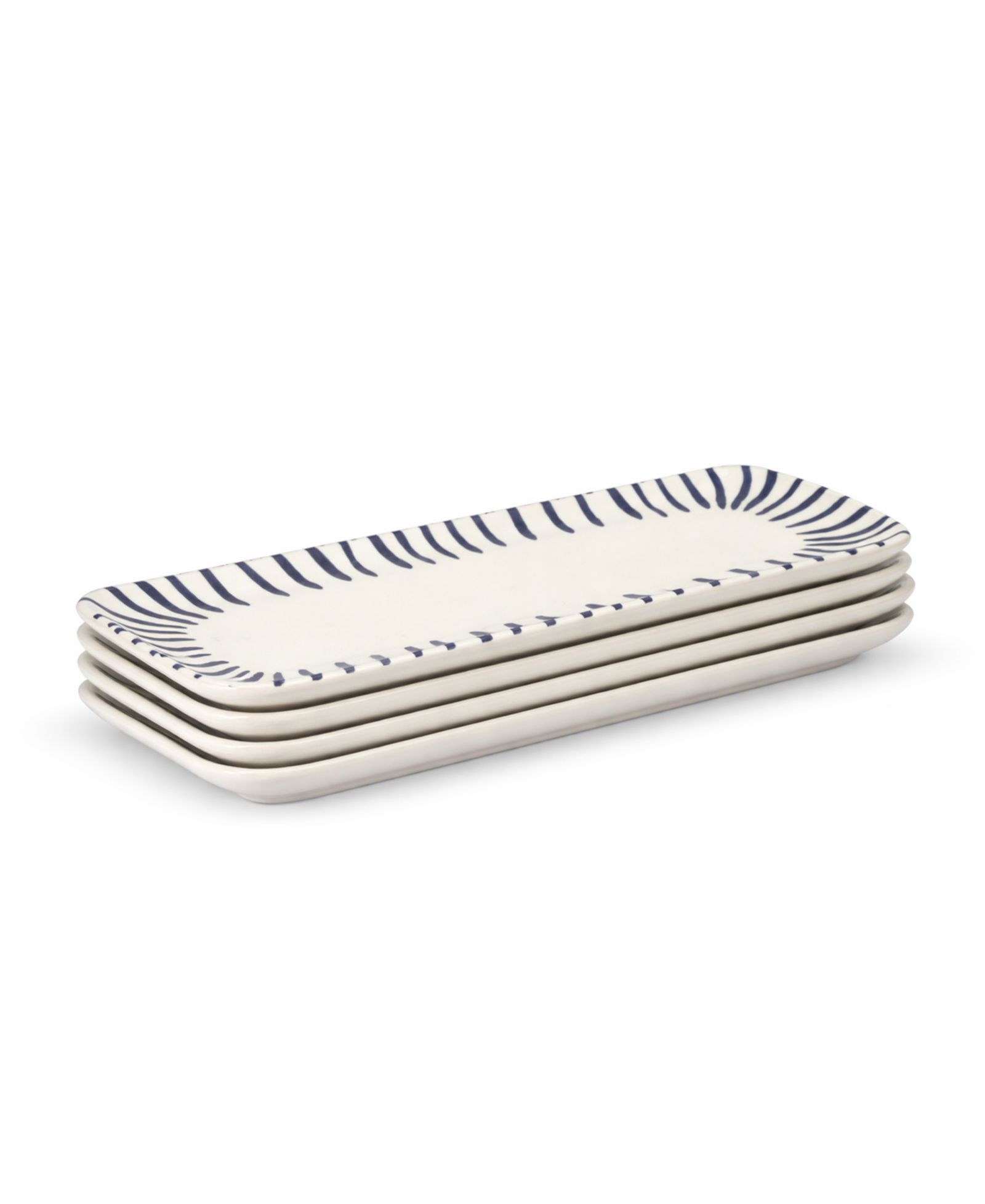 PORTO BRASIL Stoneware Rectangular Platters, Set of 4