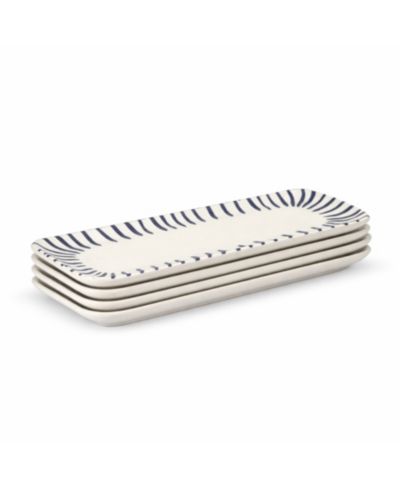 PORTO BRASIL Stoneware Rectangular Platters, Set of 4