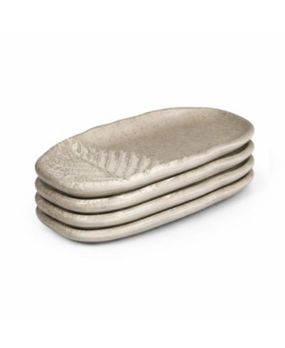 PORTO BRASIL Seiva Stoneware Shallow Oval Platters, Set of 4
