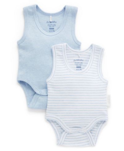 Детский трикотажный боди Purebaby для мальчиков, 2 шт