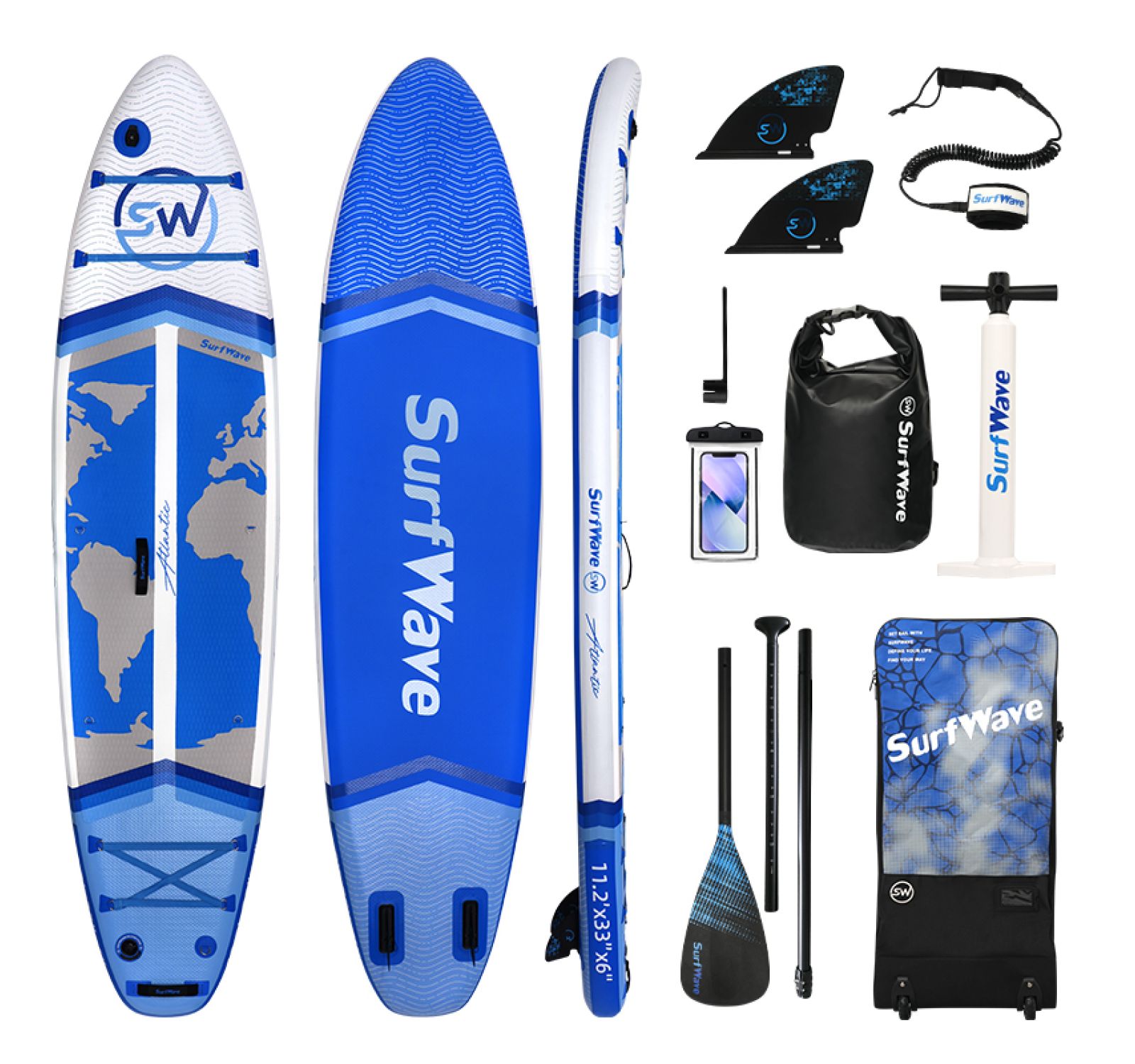 Надувная доска для сапсерфинга Streamdale 11'x34'' x6'' с аксессуарами