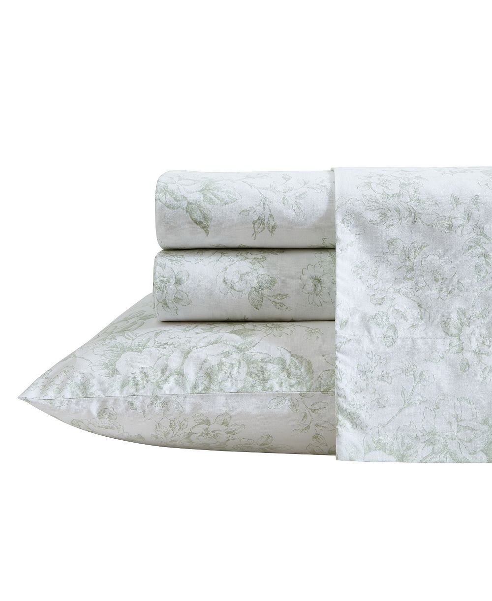 Laura Ashley 200-Thread Cotton 3 -Pc. Sheet Set, Twin XL