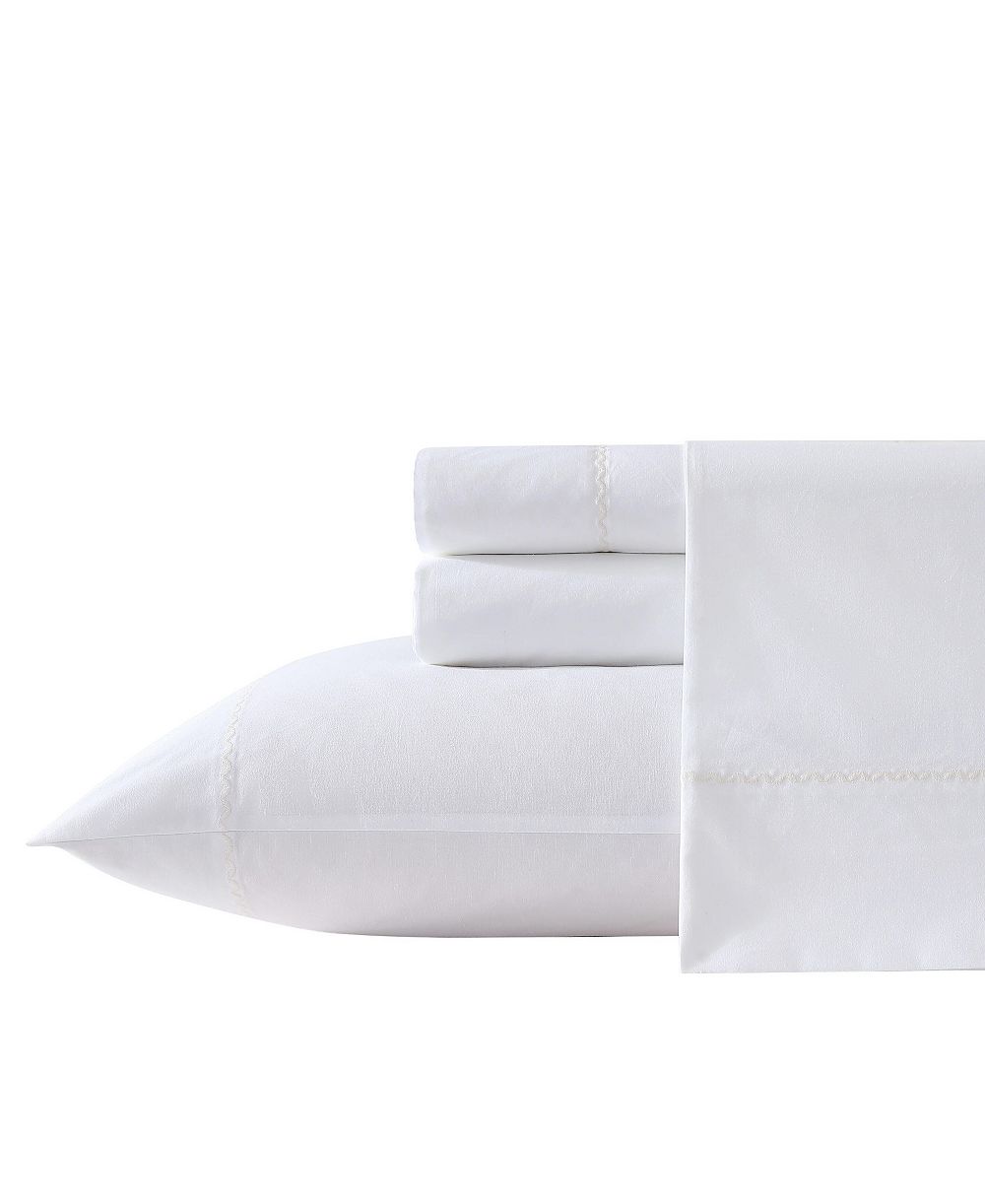 Laura Ashley 200-Thread Count Cotton Percale 4 -Pc. Sheet Set, Full