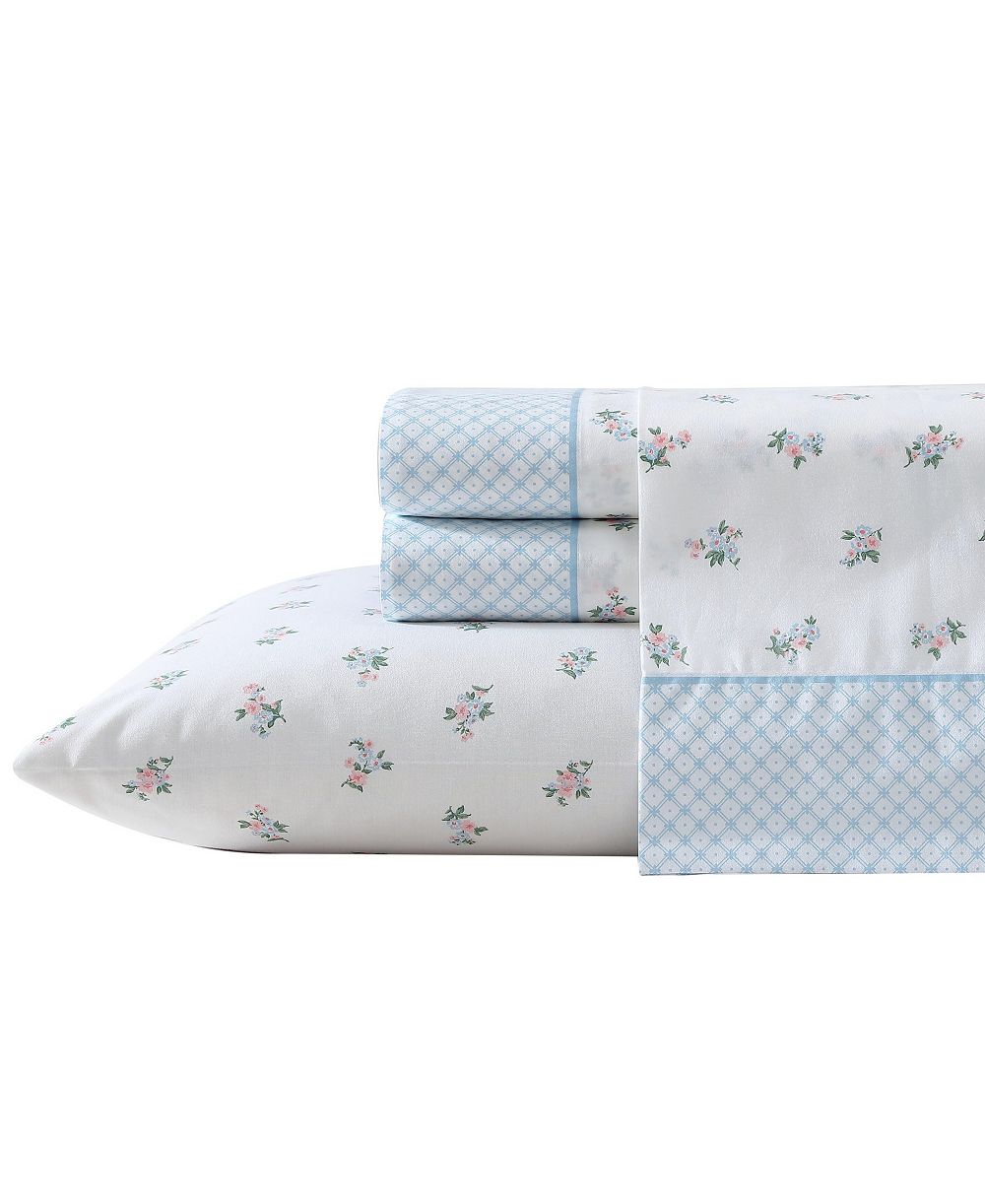 Комплект простыней Laura Ashley 200-Thread Count Cotton Percale Queen