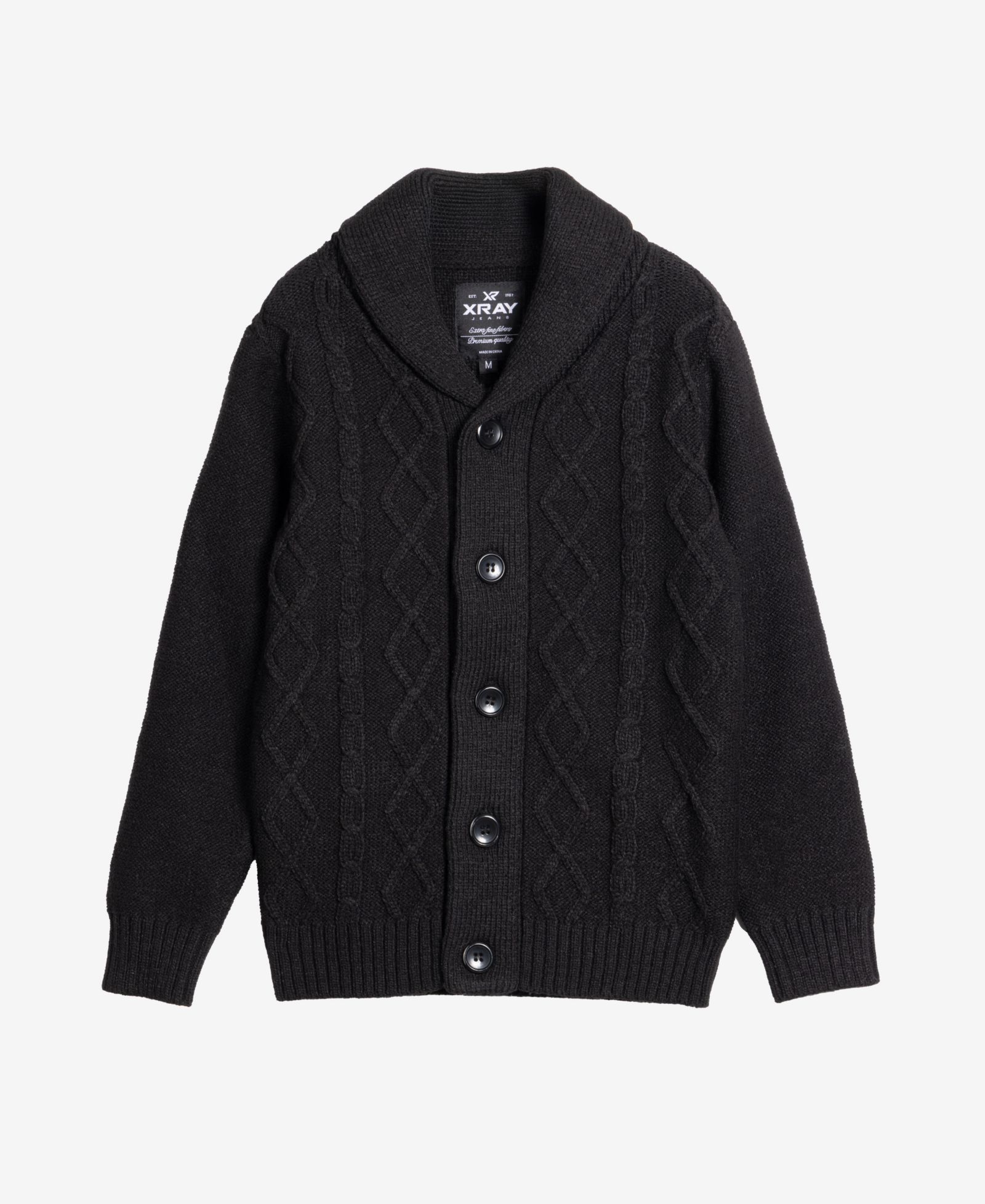 XRAY Boy's Cable Knit Shawl Cardigan