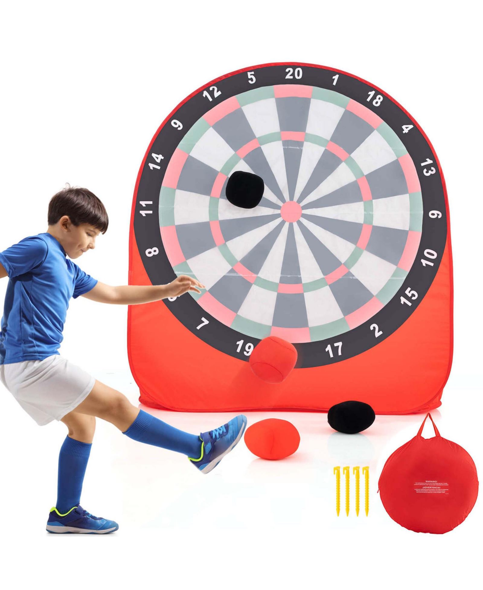Costway Giant Dart Board with 4 Kick Balls, Ages 6+